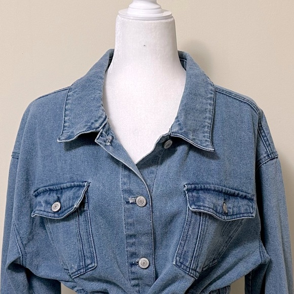 By 26 Ashley Vintage Charm NEW Denim Paperbag Drawstring Waist Jacket Top XL - Picture 6 of 16